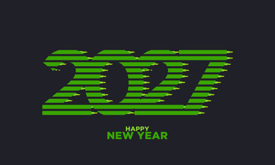 Happy new year 2027 logo design. 2027 logo text design.