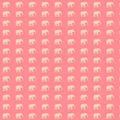 Pink Elephant Pattern Background