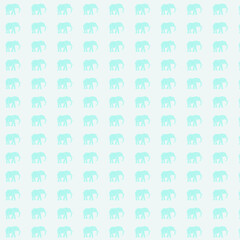 Repeating Pattern of Blue Elephants on White Background