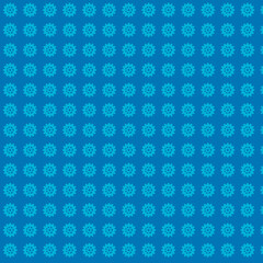 Repeating Blue Flower Pattern on Blue Background