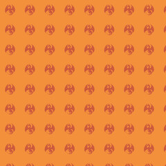 Dragon Pattern on Orange Background