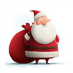 Cute 3D Santa Claus with Gift Bag