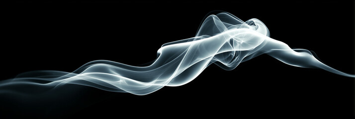 Abstract Smoke Wave on Black Background