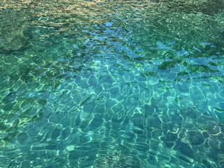 Wonderful sea turquoise clear water surface.