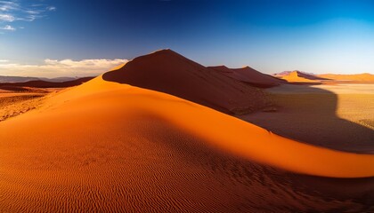Naklejka premium An Impressive Sand Dune Illuminated By The Sunset Light In The Namib Desert