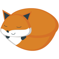 Fox sleep vector. Cute lazy red animal sleeping having sweet dream cartoon icon isolated illustration on white background