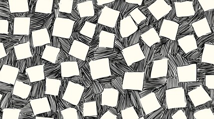 
Vector doodle seamless pattern with uneven hand-drawn square hatching.