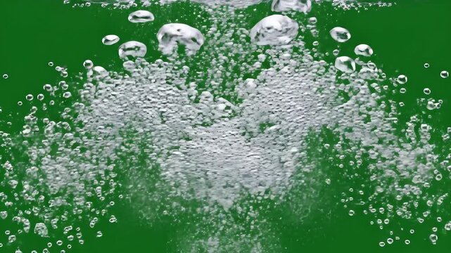 Captivating Underwater Symphony Mesmerizing Bubbles Ascend in a Vibrant Green Liquid Creating a Dynamic Display of Effervescence and Motion Perfect for Illustrating Concepts of Freshness Purity and t.