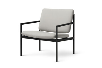 Fototapeta premium Elegant light grey armchair isolated on transparent background, modern style