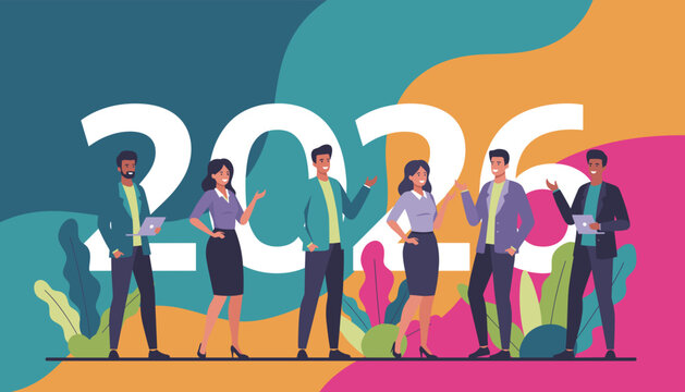 Diverse team planning for success in 2026 Future business goals and corporate strategy