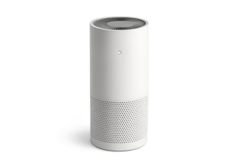 White air purifier isolated on transparent background, modern appliance, clean air