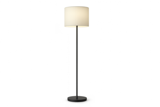 Modern floor lamp isolated on transparent background, minimalist design and style