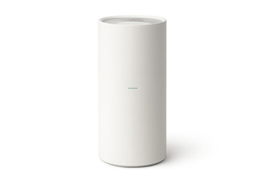 Modern white air purifier isolated on a transparent background for design use