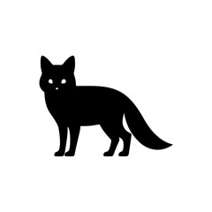 Black and white standing fox silhouette illustration