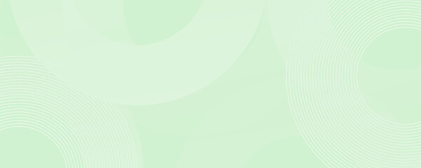 Minimalist soft Abstract Background in Gradient green and white Tones with Circles. Circle effect style geometric, abstract background.