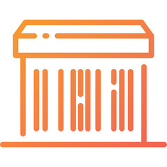 Orange Barcode Scanner Icon with Transparent Background Representing Retail and Commerce Technology Solutions