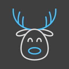 Cute reindeer character for Christmas vector icon