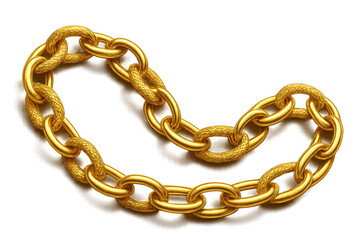 Obraz premium Elegant golden chain isolated on transparent background, shiny jewelry design