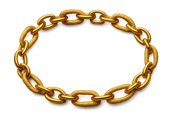 Obraz premium Golden chain circle frame isolated on a transparent background, luxurious