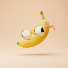 Banana Wearing Round Sunglasses