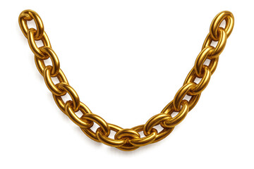 Obraz premium Golden chain isolated on a transparent background, jewelry concept for designs