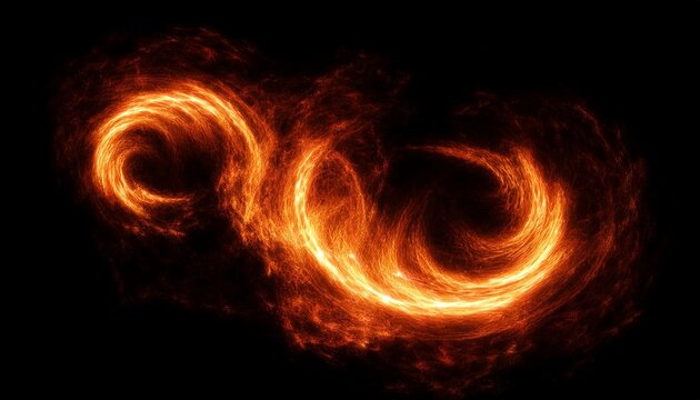 fire swirl trial effect on black background