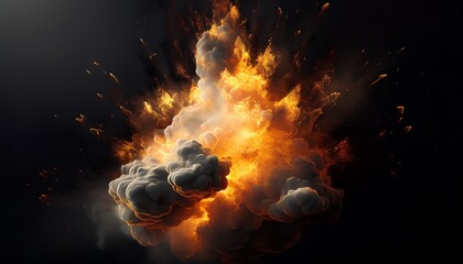 dramatic transparent explosion smoke overlay