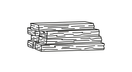 Simple line art illustration of a stacked firewood pile.