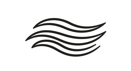 Simple black wavy lines icon on white background.