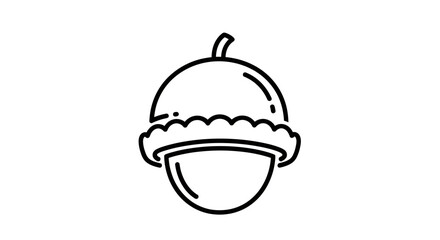 Simple Acorn Line Art Vector Icon