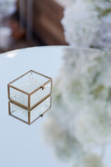 Coziness and style. Modern event design. European traditional wedding ceremony decoration and...