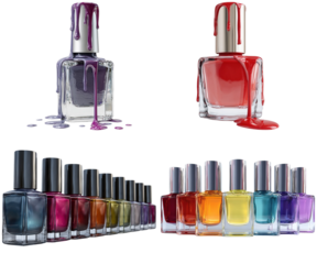 Nail polish colors beauty cosmetic manicure trends set