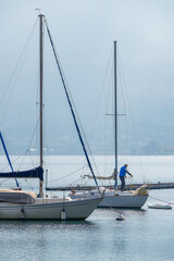 Scenic landscape of Domaso resort at Como Lake, Lombardy, Italy, Europe
