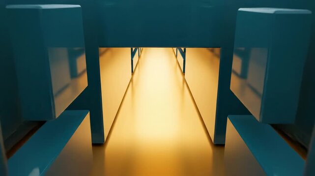 An overhead view reveals a labyrinth with a glowing path leading to its center. this symbolizes navigation through complexity towards clarity and enlightenment.
