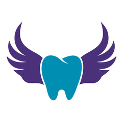 Obraz premium Dental Wings Logo Icon Design. Dentist Tooth with Wings vector illustration
