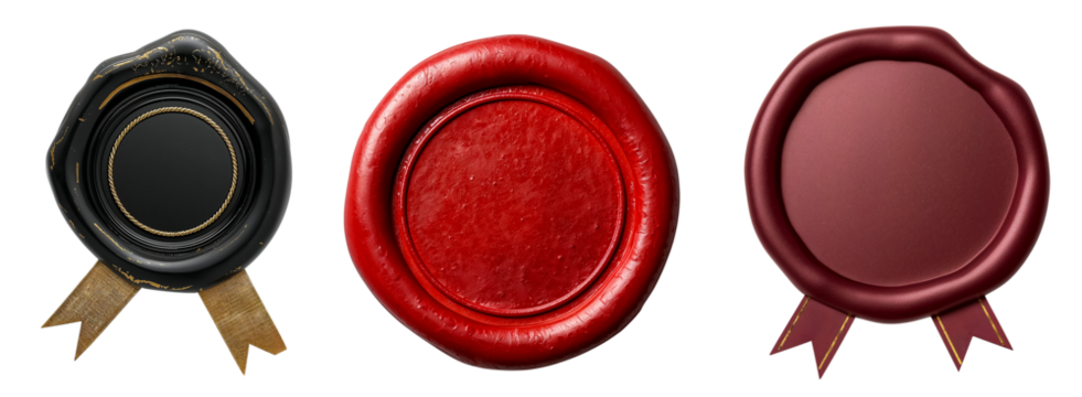 antique wax seal isolated on transparent background