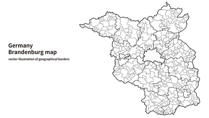 Fototapeta premium Brandenburg Map – Detailed Map of Brandenburg, Germany