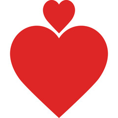 Two Red Hearts One Larger Than The Other Stacked Centered Against A White Background Symbolic Of Love Romance And Affection