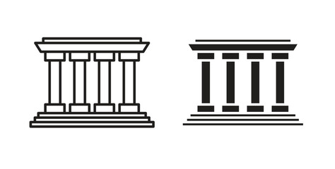Naklejka premium Lincoln memorial icon isolated vector Illustration. Vector pictogram for web and app