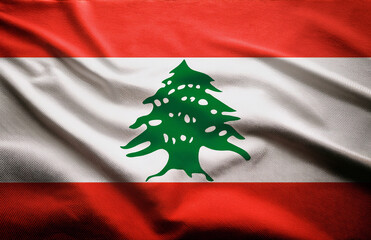 waving flag of lebanon