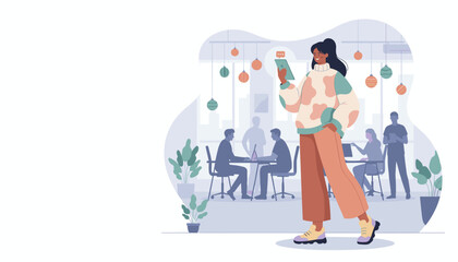 Stylish professional using a tablet in a collaborative modern office setting