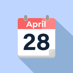April 28 Vector Calendar
Modern flat color vector calendar with date