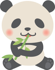 動物_パンダ（笹を食べるパンダ）