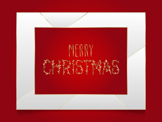 Handwritten Christmas greetings in a red frame, modern festive calligraphy lettering