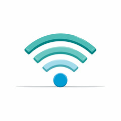 Abstract illustration of a wireless network symbol in teal and blue
