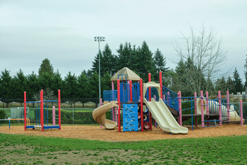 Milton WA USA, Nov 29, 2025 - Children's playground on the territory of the preschool