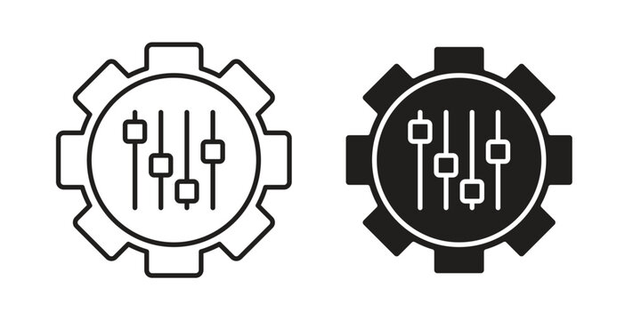Mass customization icon with glyph and line. black vector icons for Web UI