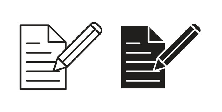 Note icon with glyph and line. black vector icons for Web UI