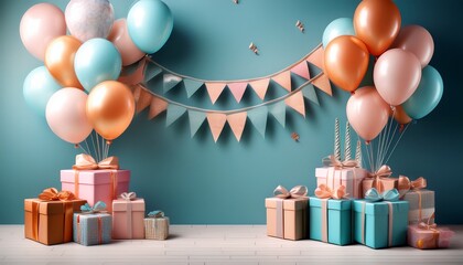 a joyful birthday banner adorned with a gifts and delightful balloons perfect for celebrating someone s special day