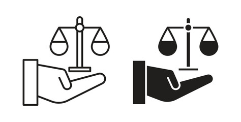 Law icon concept set. Simple icon collection